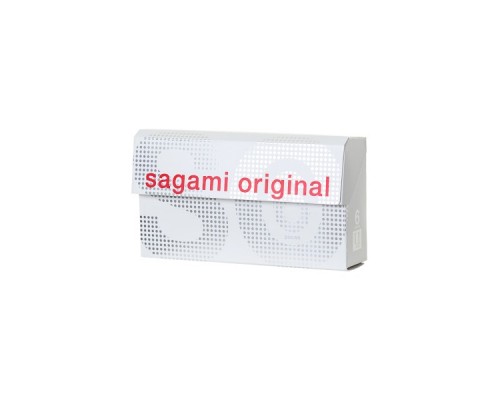 Презервативы Sagami, original 0.02, полиуретан, ультратонкие, гладкие, 19 см, 5,8 см, 6 шт.