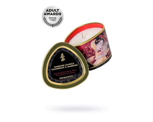 Массажное аромамасло Shunga Romance, клубника и шампанское, 170 мл