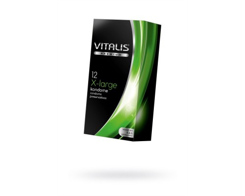 Презервативы Vitalis, premium, увеличенного размера, 19 см, 5,7 см, 12 шт.