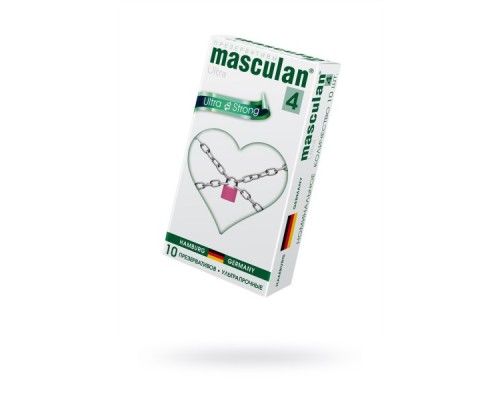 Презервативы Masculan, ultra 4, ультрапрочные, 19 см, 3,4 см, 10 шт.(Ultra Safe Black № 10)