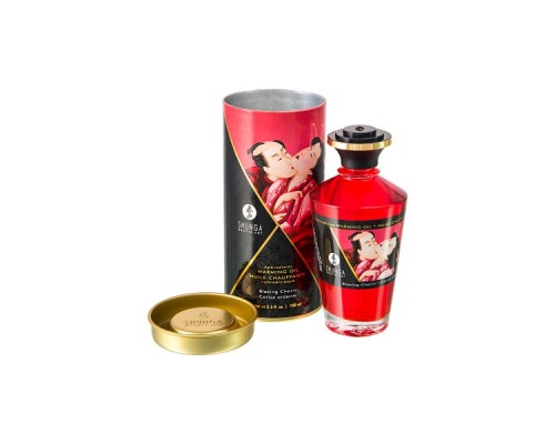 Масло для массажа Shunga Blazing Cherry, разогревающее, вишня, 100 мл