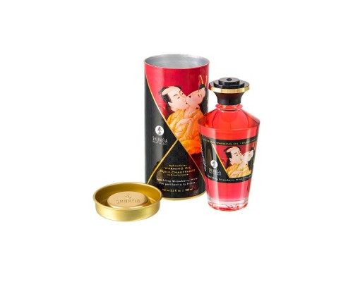 Масло для массажа Shunga Sparkling Strawberry Wine, разогревающее, клубника и шампанское, 100 мл