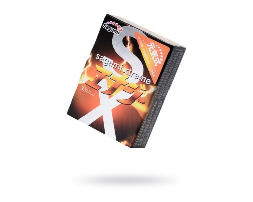 Презервативы Sagami, xtreme, energy, латекс, 19 см, 5,3 см, 3 шт.