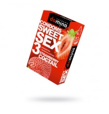 Презервативы Domino, sweet sex, латекс, клубника, 18 см, 5,2 см, 3 шт.