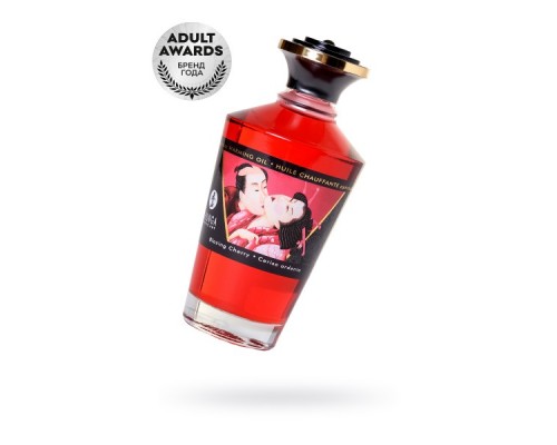 Масло для массажа Shunga Blazing Cherry, разогревающее, вишня, 100 мл