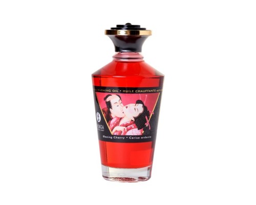 Масло для массажа Shunga Blazing Cherry, разогревающее, вишня, 100 мл