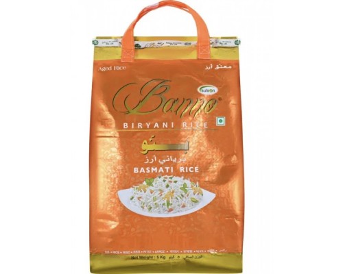 Индийский Рис Басмати Бирьяни Biryani Banno 5 кг  Пакет
