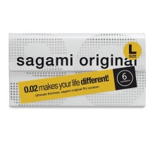 Полиуретановые презервативы Sagami Original L-size 0,02 6 шт