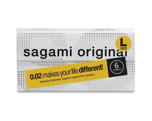 Полиуретановые презервативы Sagami Original L-size 0,02 6 шт