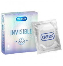 Презервативы Durex №3 Invisible Extra Lube ультратонкие c дополнительной смазкой