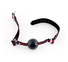 Кляп силиконовый на кружевном ремешке TOYFA Marcus красный, 78 см