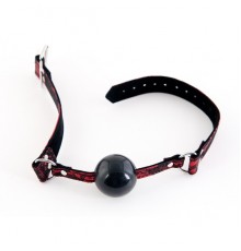 Кляп силиконовый на кружевном ремешке TOYFA Marcus красный, 78 см