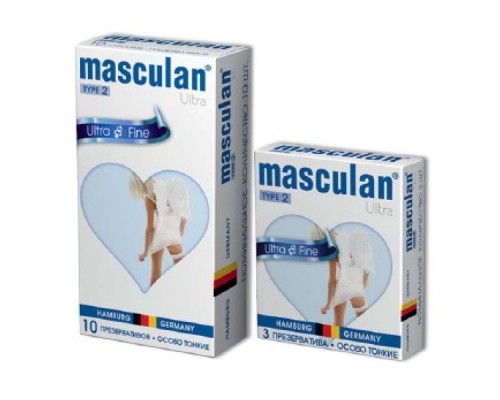 Презервативы Masculan, ultra 2, особо тонкие, 19 см, 5,3 см, 10 шт. ( Ultra Fine № 10)