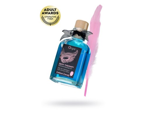 Комплект для сладких игр Orgie Lips (массажное масло для поцелуев, перо), сахарная вата, 100 мл