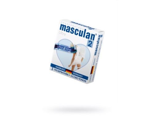 Презервативы Masculan, ultra 2, особо тонкие, 19 см, 5,3 см, 3 шт.( Ultra Fine № 3)