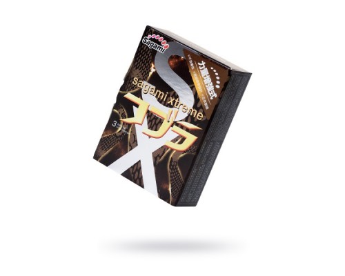 Презервативы Sagami, xtreme, cobra, латекс, 19 см, 5,3 см, 3 шт.
