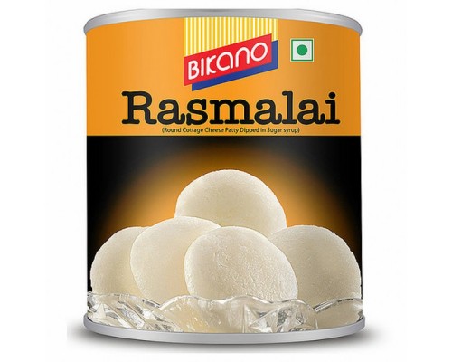 Сладость Индийская Расмалай Творожные Шарики в Сахарном Сиропе Rasmalai ж/б Bikano 1 кг