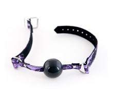 Кляп силиконовый на кружевном ремешке TOYFA Marcus пурпурный, 62 см.