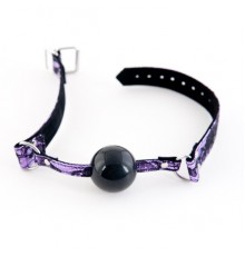 Кляп силиконовый на кружевном ремешке TOYFA Marcus пурпурный, 62 см.
