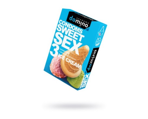 Презервативы Domino, sweet sex, латекс, мороженое, 18 см, 5,2 см, 3 шт.