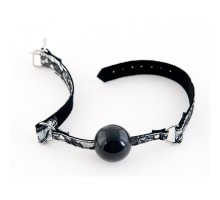 Кляп силиконовый на кружевном ремешке TOYFA Marcus серебристый, 60 см