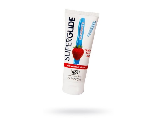 Съедобная смазка на водной основе Superglide для орального секса со вкусом клубники 75 мл