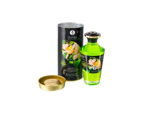 Масло для массажа Shunga Organic Exotic Green Tea, разогревающее, зелёный чай, 100 мл