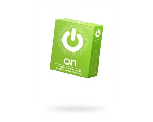 Презервативы On, fruit, color, цветные, аромат, 18 см, 5,4 см, 3 шт.