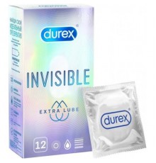 Презервативы из натурального латекса Durex №12 Invisible Extra Lube