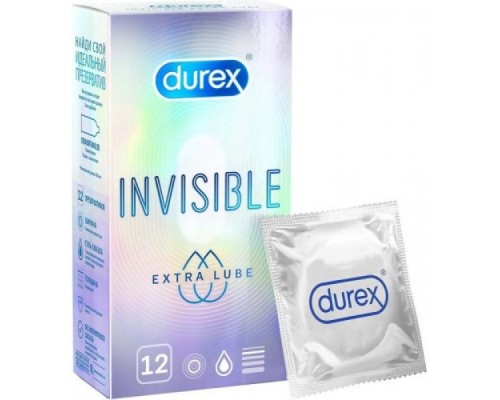 Презервативы из натурального латекса Durex №12 Invisible Extra Lube