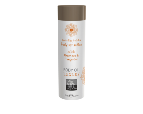Съедобное масло для тела - Зеленый чай и мандарин 75 мл.