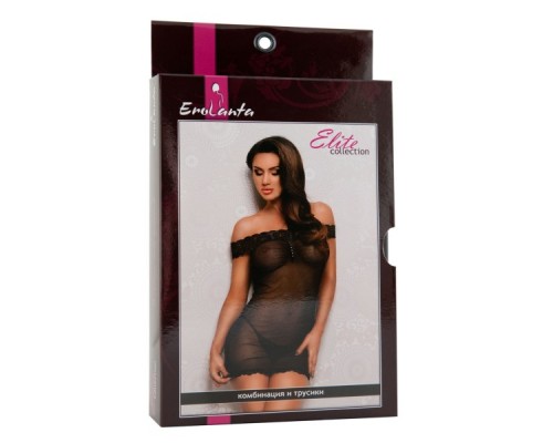 Комбинация Erolanta Elite с открытыми плечами и стринги белые-M/L