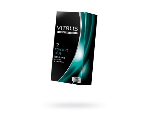 Презервативы Vitalis, premium, comfort plus, анатомичные, 18 см, 5,3 см, 12 шт.
