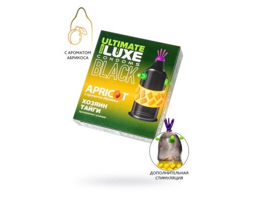 Презервативы Luxe, black ultimate, «Хозяин тайги», абрикос, 18 см, 5,2 см, 1 шт.