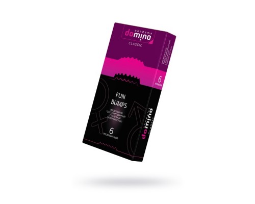 Презервативы Domino, classic, fun, bumps, 18 см, 5,2 см, 6 шт.
