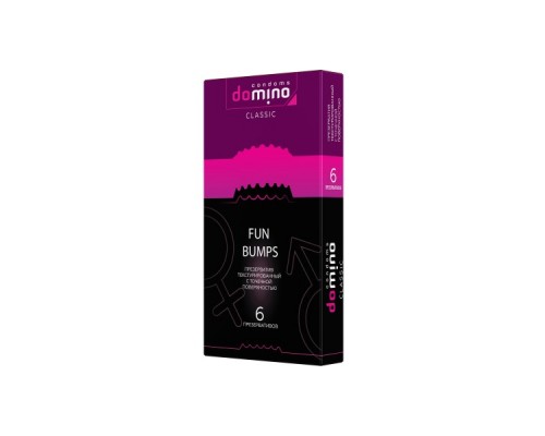 Презервативы Domino, classic, fun, bumps, 18 см, 5,2 см, 6 шт.