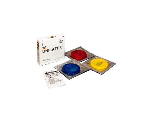 Презервативы Unilatex, multifrutis, аромат, цветные, 19 см, 5,4 см, 3 шт.