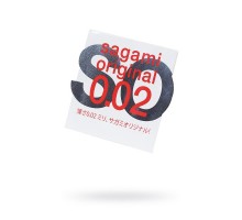 Презервативы Sagami, original 0.02, полиуретан, ультратонкие, гладкие, 18 см, 5,8 см, 1 шт.