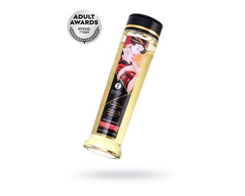 Масло для массажа Shunga Romance, натуральное, возбуждающее, клубника и шампанское, 240 мл