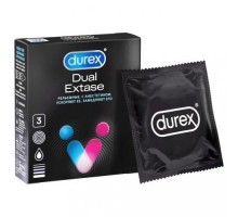 Презервативы Durex №3 Dual Extase рельефные с анестетиком
