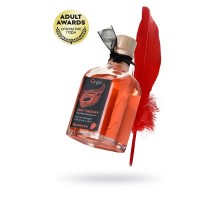 Комплект для сладких игр Orgie Lips (массажное масло для поцелуев, перо), клубника, 100 мл