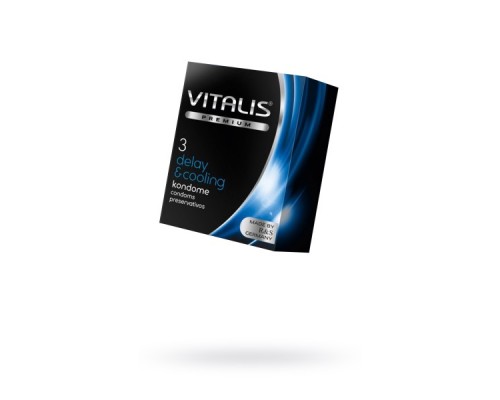 Презервативы Vitalis, premium, охлаждающий, 18 см, 5,3 см, 3 шт.