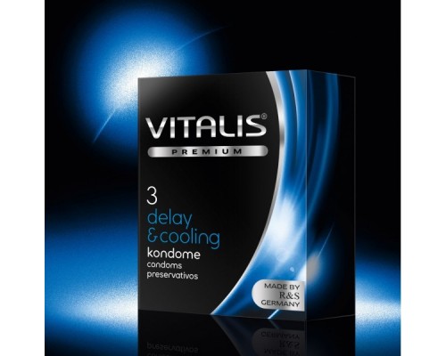 Презервативы Vitalis, premium, охлаждающий, 18 см, 5,3 см, 3 шт.