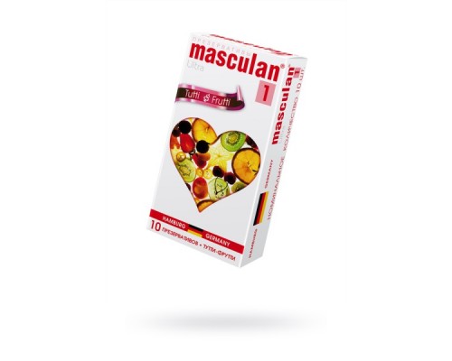 Презервативы Masculan, ultra 1, тутти-фрутти, 19 см, 5,3 см, 10 шт.