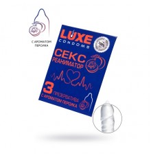 Презервативы Luxe, конверт «Сексреаниматор», латекс, персик, 18 см, 5,2 см, 3 шт.