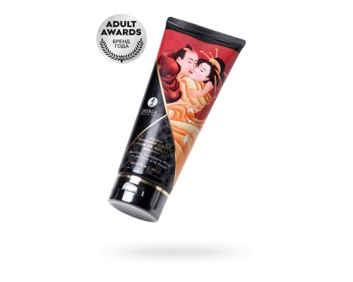 Массажный крем Shunga Sparkling Strawberry Wine, съедобный, клубника и шампанское, 200 мл