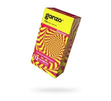 Презервативы Ganzo, extase, латекс, точечные, ребристые, анатомичные, 18 см, 5,2 см, 12 шт.