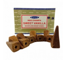 Sweet Vanilla Backflow Ароматические Конусы 10 шт Satya