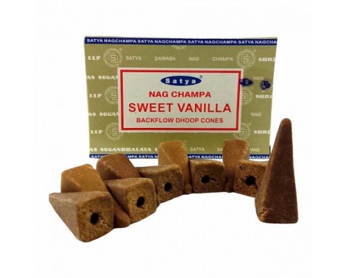 Sweet Vanilla Backflow Ароматические Конусы 10 шт Satya