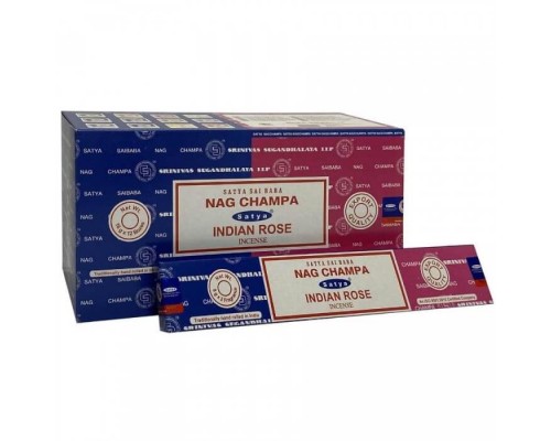 Благовония Indian Rose Nag Champa Наг Чампа Индийская Роза 16 г Satya
